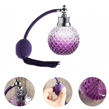 

100Ml Clear Crystal Vintage Perfume Bottle Long Spray Tassels Parfume Atomizer Pump Refillable Glass Bottles