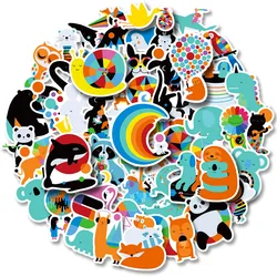 50 PCS Cartoon Colorful Dinosaur Crocodile Panda Elephant Animals Sticker Phone Automobile Water Cup Stationery Decorate Sticker