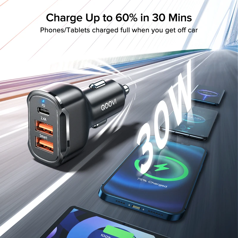 usb charger 30W PD USB C Car Charger Quick Charge 4.0 3.0 QC4.0 QC3.0 Phone Charger Type C Fast Charging For iPhone 13 Xiaomi Huawei Samsung usb fast charge