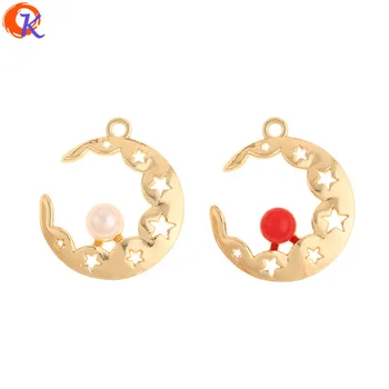 

Cordial Design 100Pcs 22*26MM Jewelry Accessories/Hand Made/DIY Making/Imitation Pearl/Moon Shape/Earring Findings/Charms