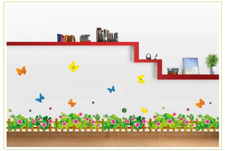 AY926B Baseboard Талия наклейки на стену газон бабочка клейкая бумага креативная мода гостиная спальня школьные украшения