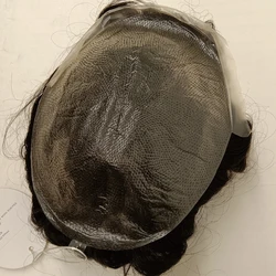 SEGO 6''x8'' Thin Skin PU 0.03MM Men Toupee Remy Human Hair Patch Indian Hair System Replacement Hairpiece Density 90%