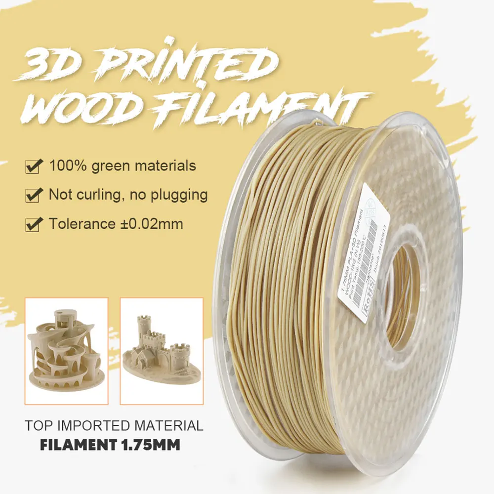

TWO TREES 3d printer wooden filament 1.75mm 1kg wooden color 3d printing material pla wood 3d pinter filament 1kg sample 1.75mm