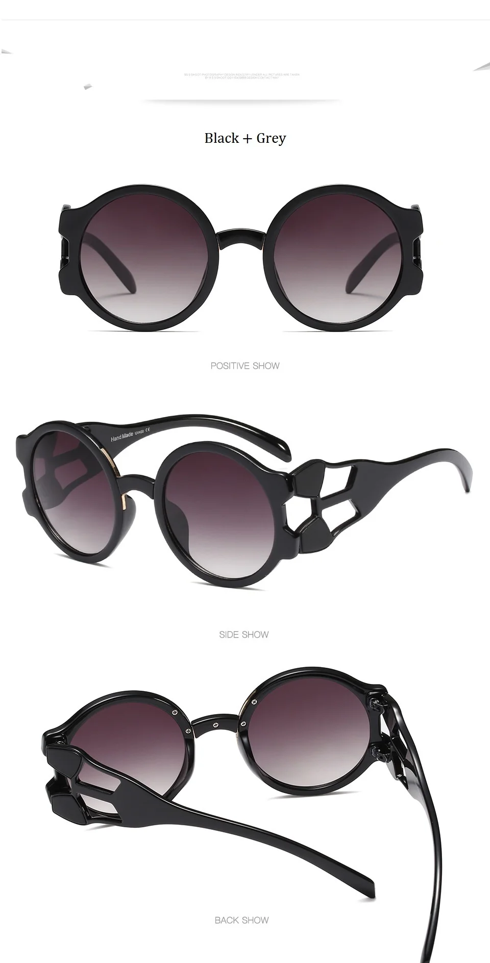 Круглые Солнцезащитные очки винтажные Роскошные брендовые дизайнерские полые широкие очки UV400 Мужские Солнцезащитные очки женские белые красные Lunettes Femme