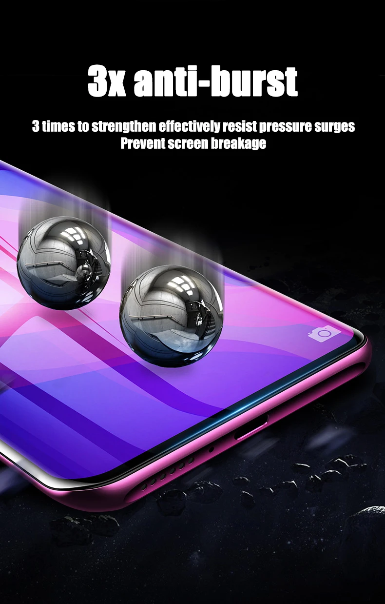 6D закаленное стекло для Oppo Find X полное покрытие изогнутая защитная пленка на экран для Oppo Find X Премиум защитное стекло
