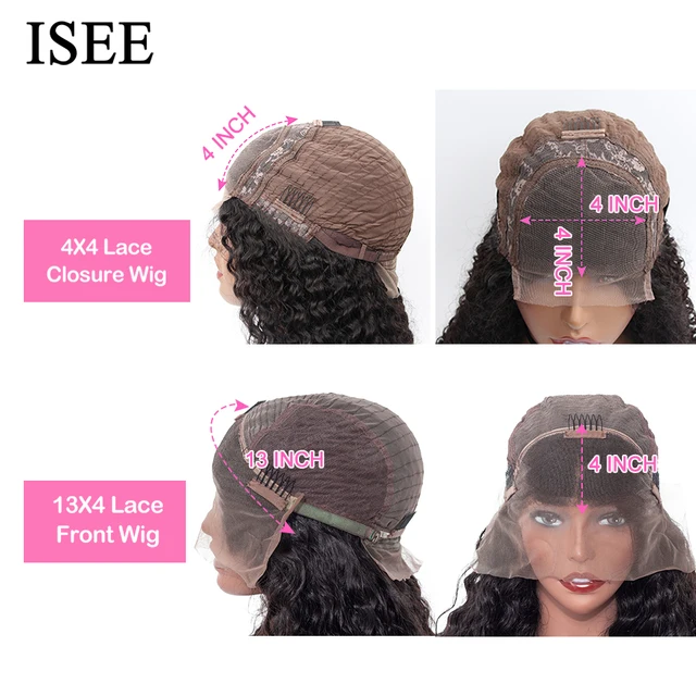 Mongolian Kinky Curly Wigs For Women ISEE HAIR Curly Lace Closure Wigs Curly Lace Front Human Hair Wigs 13X4 Lace Frontal Wig 5