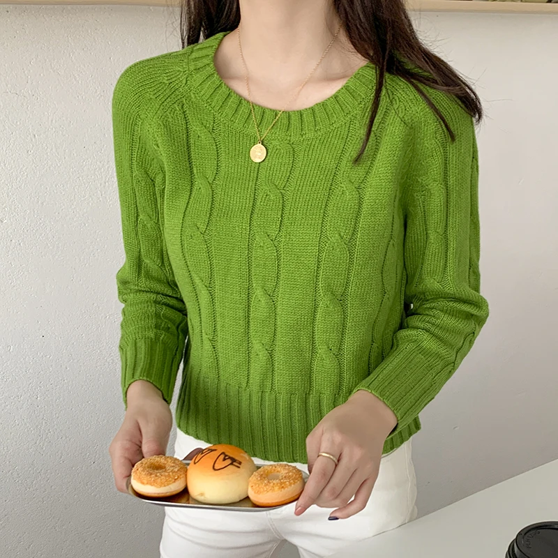 Women Sweaters Knitted Tops 2019 New Winter Casual Female Knitwear Candy Color Fashion O-Neck Woman Short Casual Pullovers   (6)