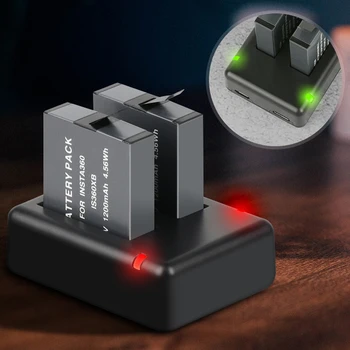 

In Stock 1200mah Insta360 ONE X Battery Micro / Type-C Port Dual Charger for Insta360 ONE X Camera Accessories INSTA 360 battery