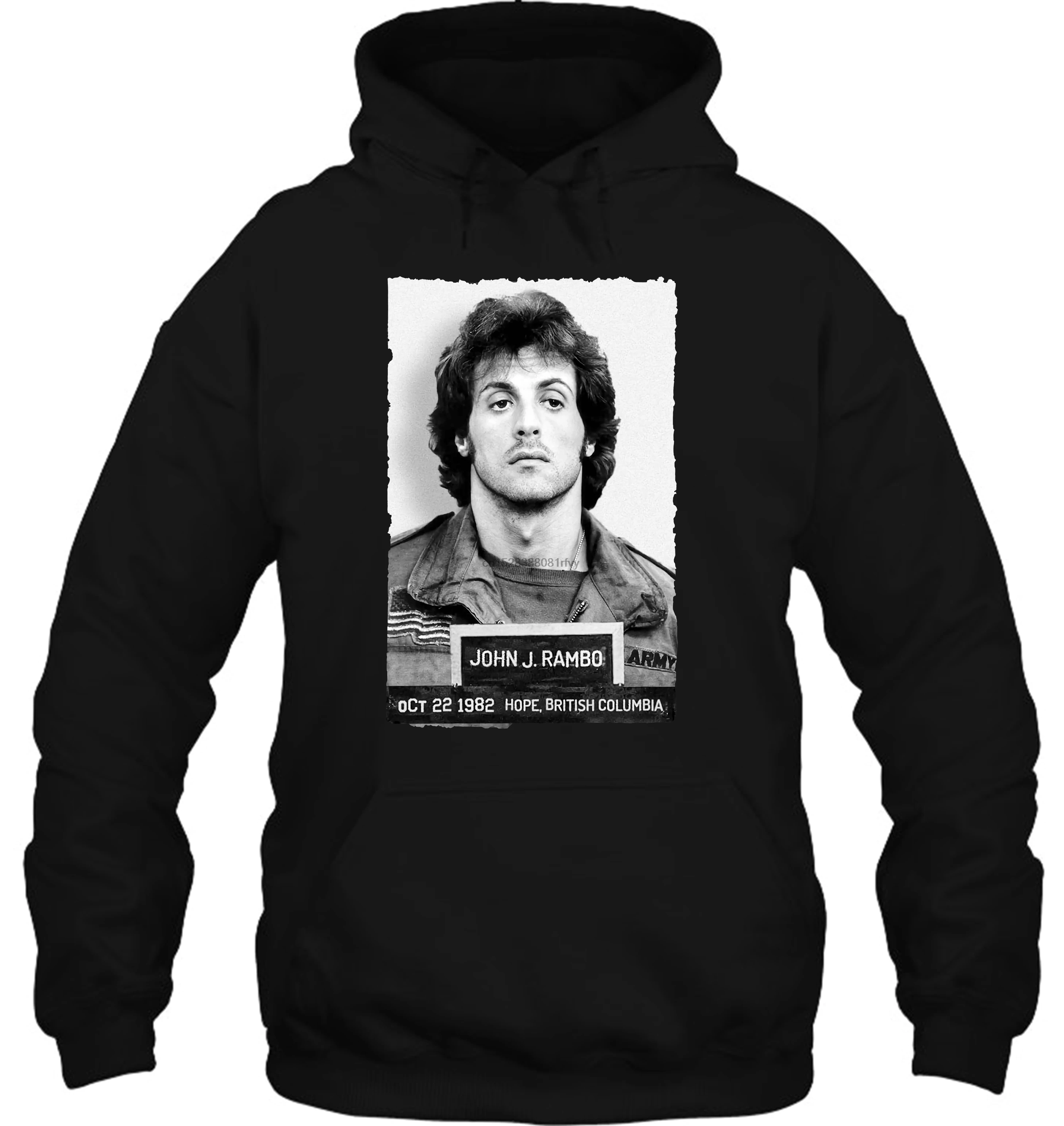 Мужская толстовка с капюшоном бренда First Blood John J Rambo Mugshot 10 22 1982 Stallone для взрослых Летняя женская уличная одежда