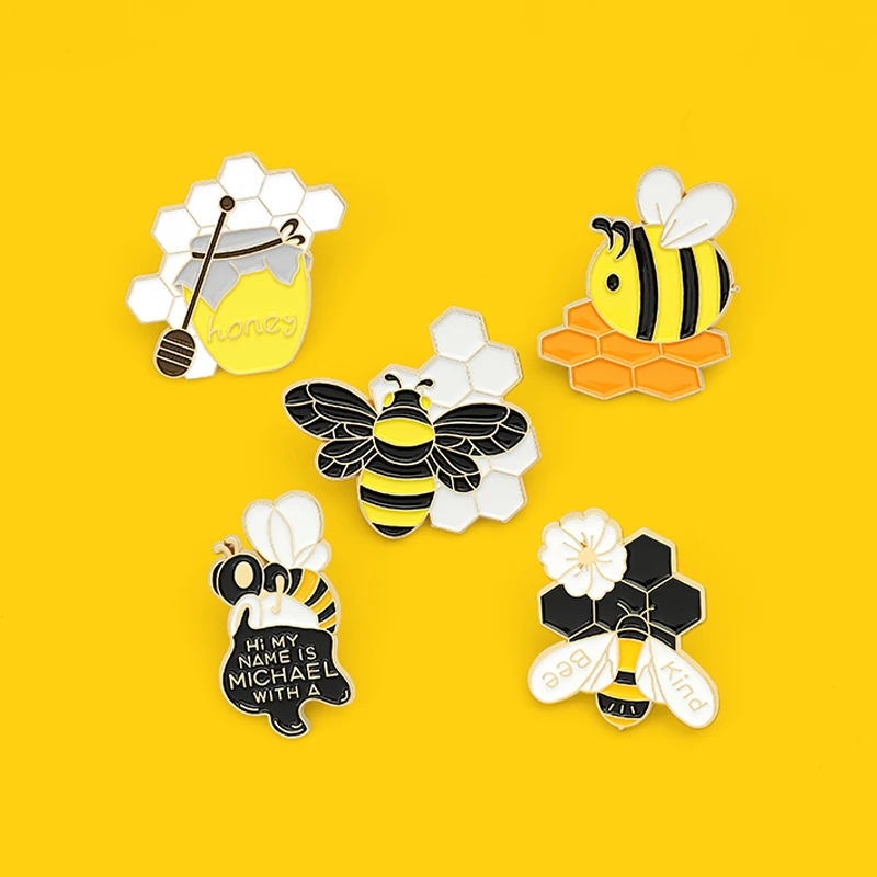 ビーニーエナメルビーピン ハニービーのキャラクター ハニーベイビーブローチ ミツバチ 子供の女の子のための宝石ラペルバッジ ブローチ Aliexpress
