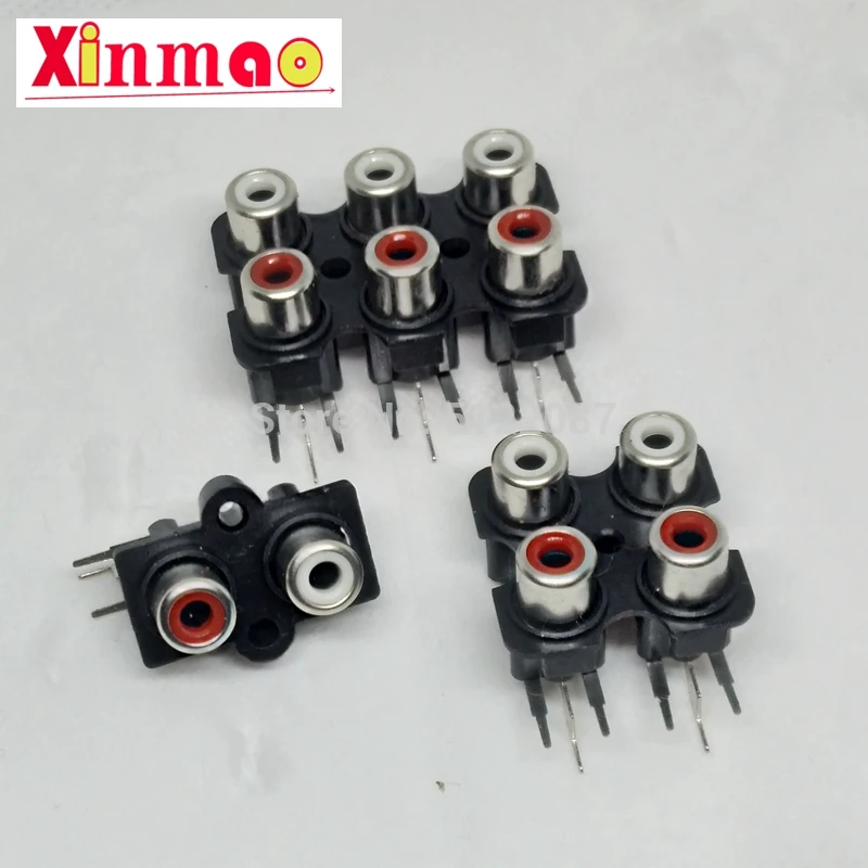 5Pcs 2/4/6-hole RCA mother stereo audio jack AV input socket connector Lotus discharge device interface signal connection | Обустройство