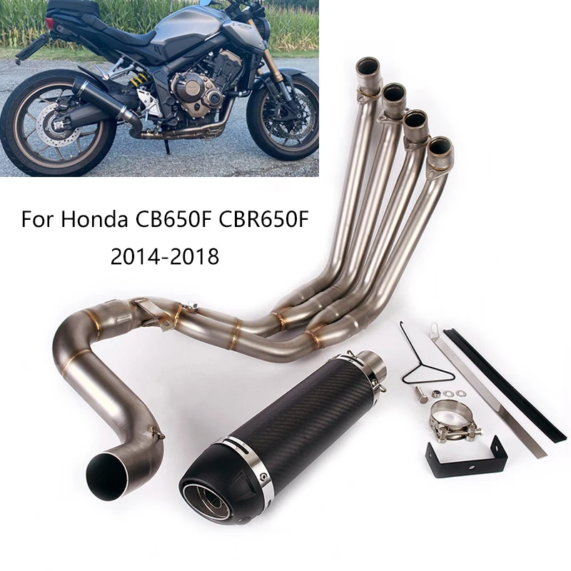 Smadmoto Full Exhaust System Header Front Mid Link Pipe for Honda CBR650F CB650F 2014 2015 2016 2017 2018 