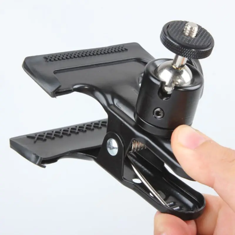 

Multi-functional Clip Metal Tripod Heads Clamp Holder Mount With Standard Ball Head 1/4in Screw For Clamp Photography Accessory