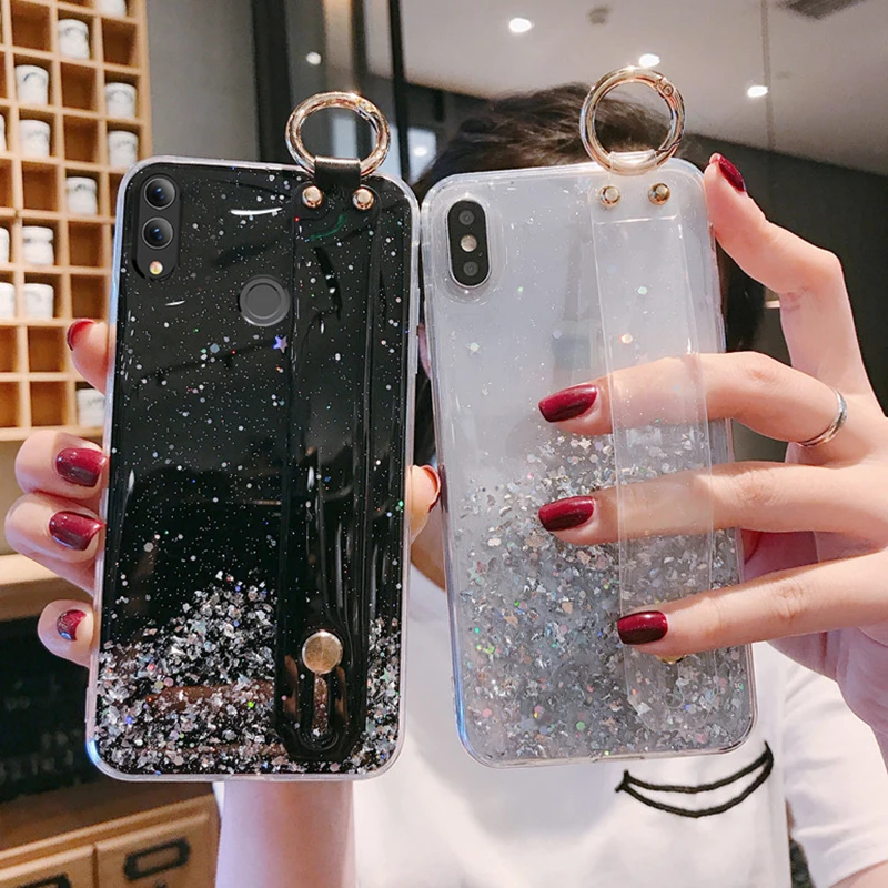 Чехол с ремешком на запястье для huawei mate 20 lite 10 чехол Y7 Y9 prime 2019 p smart Z NOVA 6 SE Honor V30 |