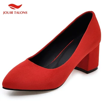 

Brand New Ladies Square Heels Big Size 43 Women Shoes Elegant Slip On Office Lady Woman Pumps