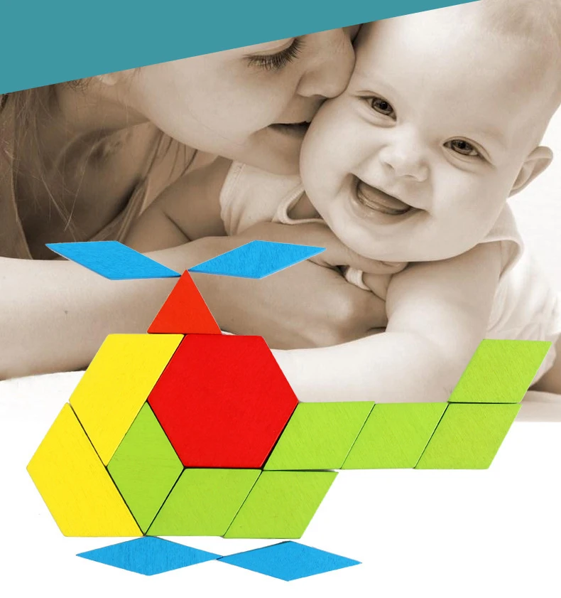 Wooden 3D Jigsaw Puzzle Tangram Montessori Educational Learning Toys Gifts Geometric Shape Puzzles Toy for Children Gifts