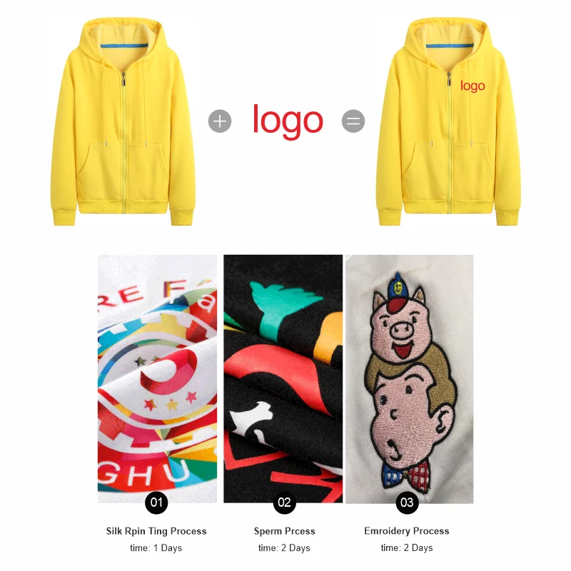 Fashion Zipper Sweater Custom Logo Autumn Winter Thick Hoodie Print Sports Comfort Jacket Embroidery Pictures ONECOOL
