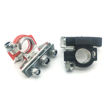

2p 3way Leisure Battery Terminals Connectors Clamps Positive/Negative Red Black