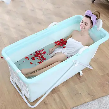 

Folding Bath Tub Infaltable Sauna Tubs for Adults Foldable Baby Pools Warmkeep Design with Steel Chaise & Thickened Rubber Tank