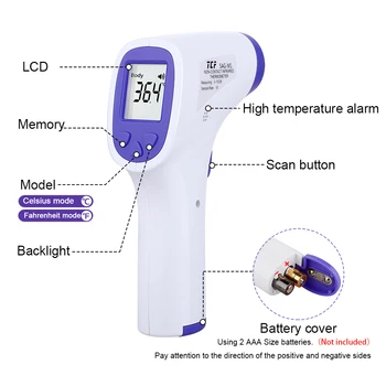 

1 Non-contact Body Forehead thermometer Gun Fever Digital Infrared Thermometer Portable no touch Termometro Baby/Adult Temperat