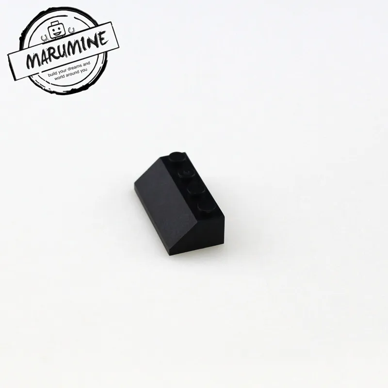MARUMINE 80 шт./лот 45 2x4 склон кирпич классический создатель строительные блоки MOC совместимые образовательные DIY игрушки - Цвет: Черный