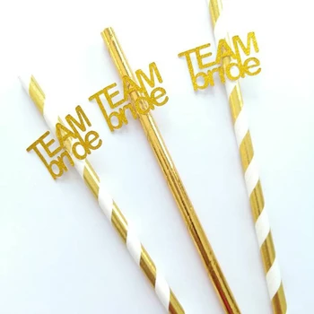 

5pc Team bride straws cake topper Bridesmaid Wedding engagement bachelorette hen party bridal shower Bride to be decoration gift