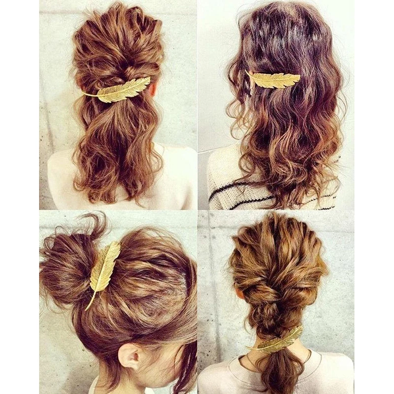 

3 Kinds Leaf Feather Hair Clip Barrette Bobby Pins Women Hair Accessories Fashion Sweet Graceful Hairgrip1PCS