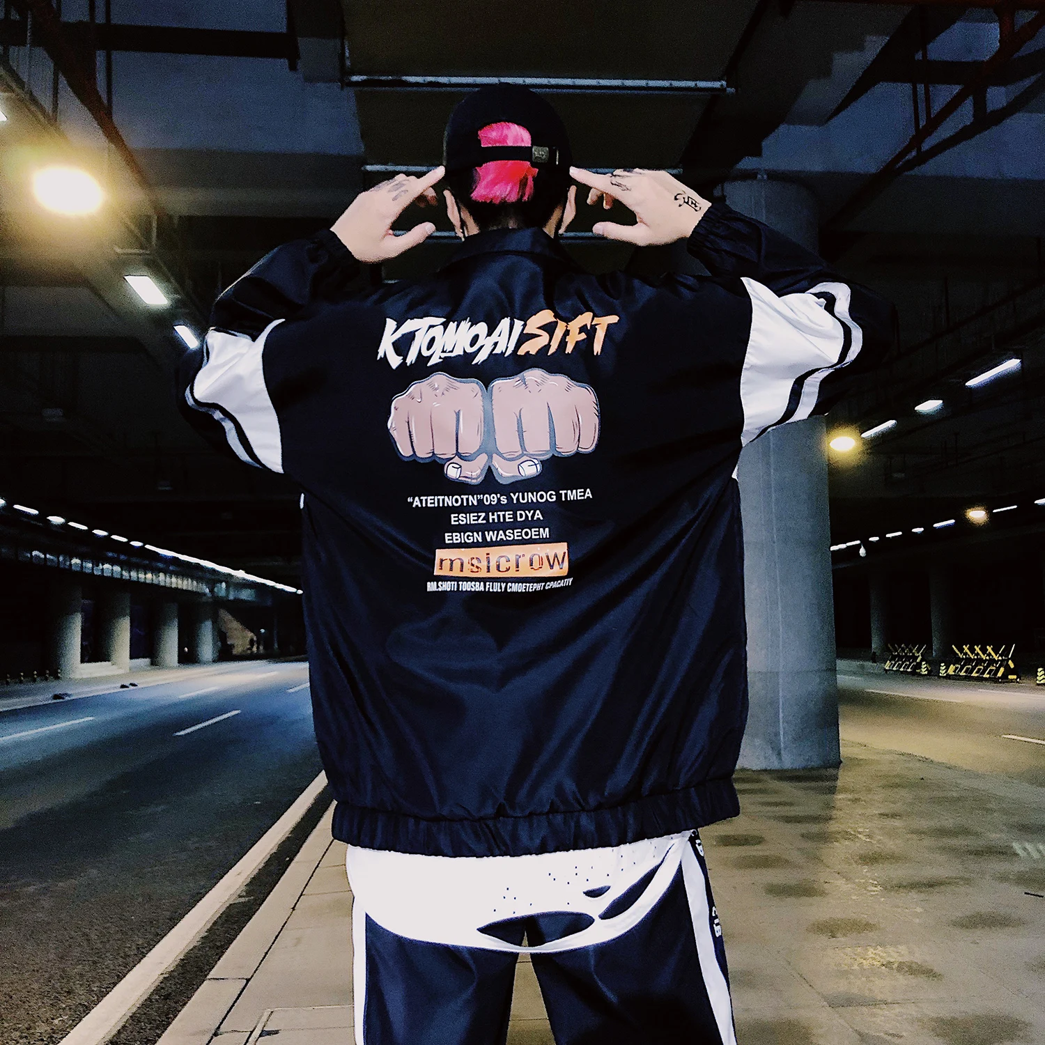 Весенне-осенний Hombre Harajuku спортивный костюм на молнии куртка+ брюки с карманами мужские наборы Молодежная Модная стильная спортивная одежда