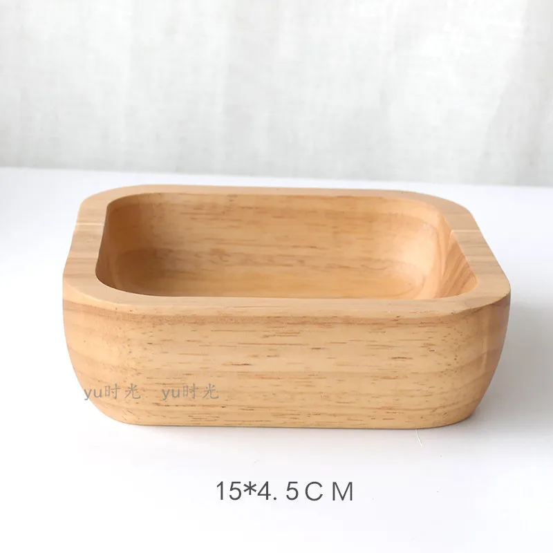 15X4.5CM Японский стиль jujube деревянная чаша Бытовая Большая деревянная чаша набор детей есть десерт чаша вся супер большая посуда - Цвет: 15X4.5CM