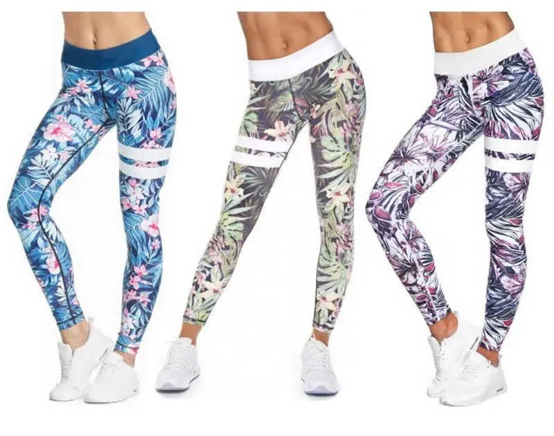 Mejor vendedor  Leggings deportivos informales de cintura alta para mujer, pantalones de malla con estampado Digital, diseño de hojas, a la moda, para Fitness, gran oferta YypgqVRKM