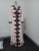 Pink Moroccan Kaftan Mother Bride Dresses Appliques Arabic Simple Muslim Special Occasion Formal Party Gown