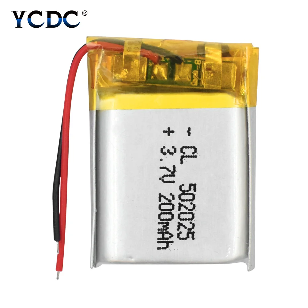 

1 Piece Rechargeable Li-polymer 3.7v 200mah 502025 Battery For Watch LED Lamps Bluetooth Speakers Mini Cameras