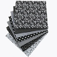 Nanchuang 7 шт./лот, черная тонкая хлопковая ткань, низкая плотность, Лоскутная Ткань, сделай сам, ручная работа, ткань для шитья, рукоделие, узор 50x50 см