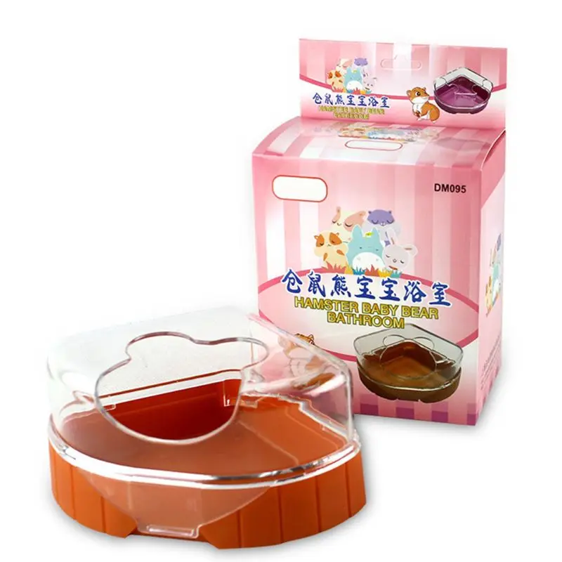 Recipiente transparente para baño hámster, caja de arena de plástico, Gerbil, inodoro seco