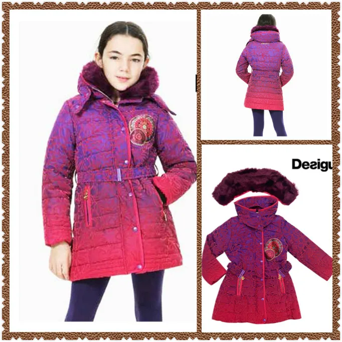 Хлопковое пальто из флока в стиле пэчворк для девочек
