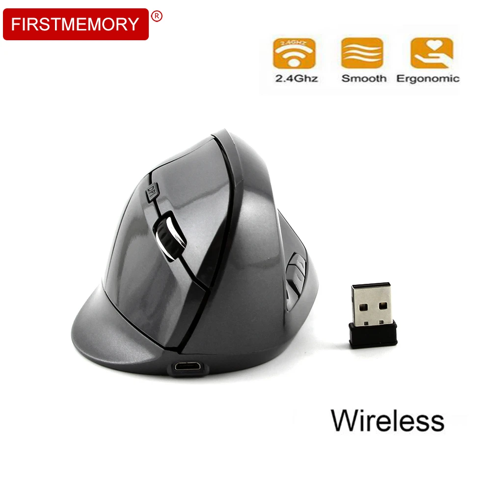 

Gaming Wireless Mouse Rechargeable Vertical Computer Mause 6D Ergonomic Optical USB Mice Gamer 1600 DPI For Laptop PC Desktop