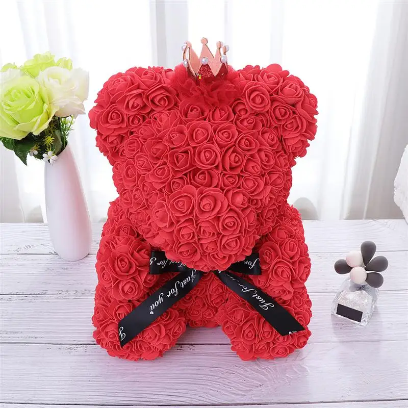 Искусственная Роза 40 см букет из пенопласта в виде медведя искусственный подарок