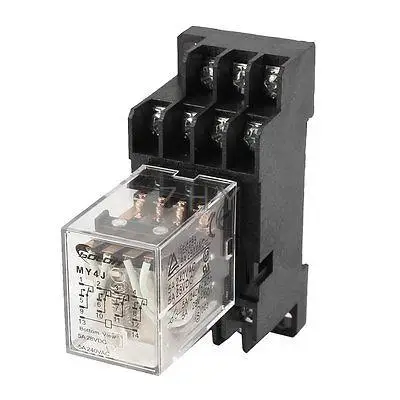 

MY4J-AC110V Coil 5A Electromagnetic Relay 14-Pin 4PDT 4 NO 4 NC w Base Socket