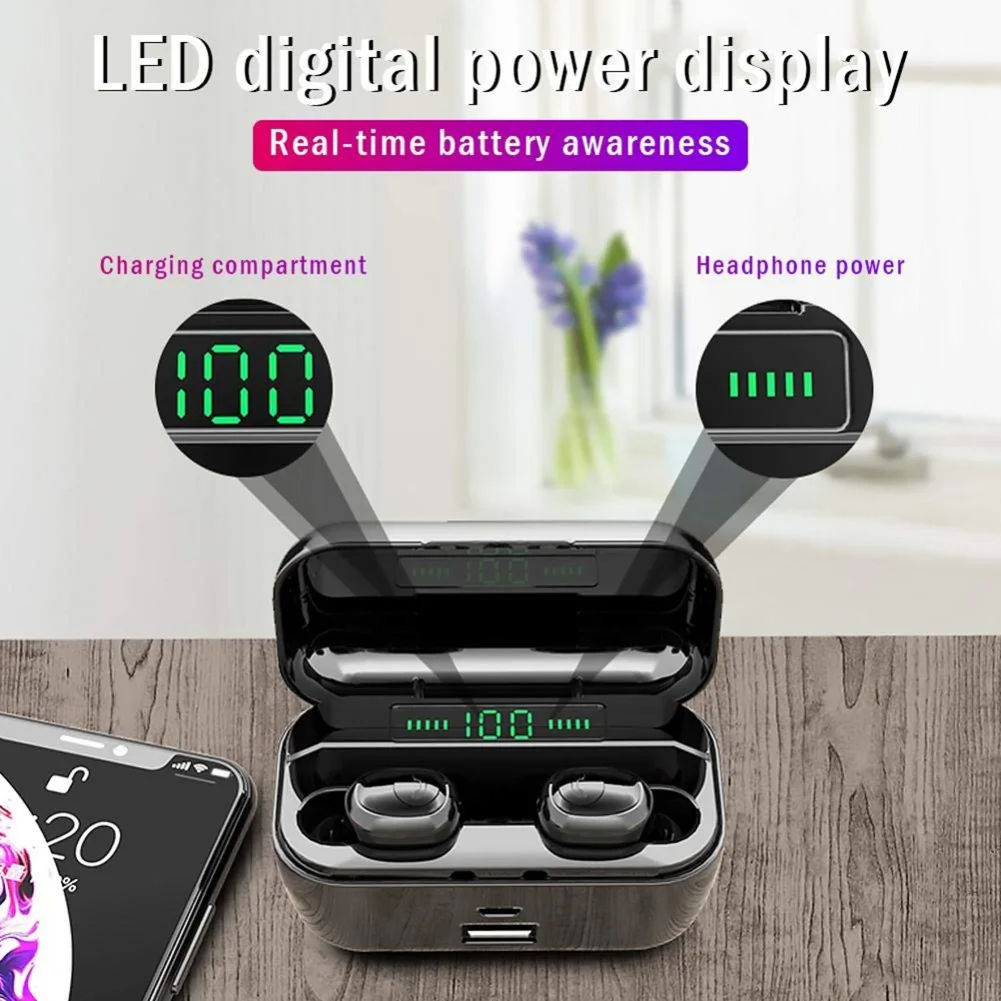 G6S Mini In Ear Bluetooth 5 0 Stereo Wireless Earphone Earbud with Charging Box
