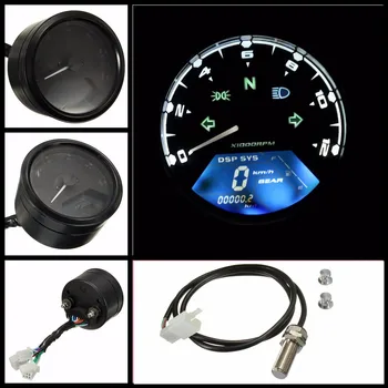 

1pc Motorcycle LCD Digital Odometer Speedometer With Indicator light night vision dial for 2,4 Cylinders and six gear Motorcycle