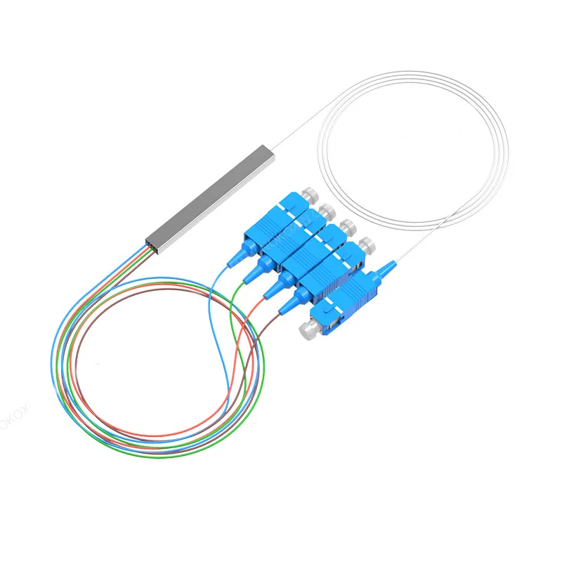 

10pcs/lot 0.9mm Steel Tube Fiber Optic PLC Splitter 1x8 SC/APC Mini Blockless 1*8 SC APC Connector