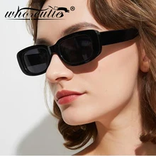 WHO CUTIE, прямоугольные солнцезащитные очки для женщин, фирменный дизайн, смелая Узкая оправа, 90 S, черные ретро солнцезащитные очки, прозрачные оттенки, женские 704B
