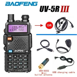 Baofeng – Station de Radio amateur UV 5R III, 10KM, Radio CB bidirectionnelle, Tri bande, double antenne, talkie walkie, haute puissance 