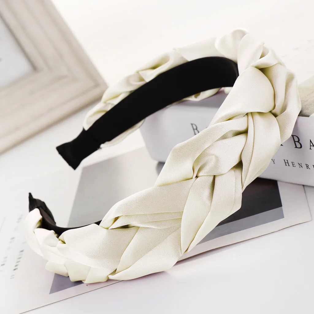 

Hair Accessories Fashion Satin Braid Hairband Women Hair Head Hoop Sweet Girls Hair Headband Accesorios Para El Cabello