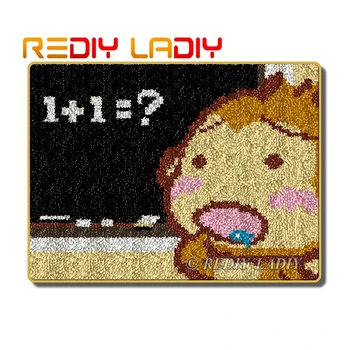 

Latch Hook Rug Kits Crocheting Carpet Rug Math Monkey Acrylic Yarn Printed Canvas Cushion Mat Crochet Tapestry Hobby & Crafts