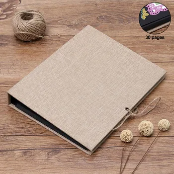 

Journal Loose-Leaf Self-adhesive Refillable Birthday Memory Book Linen Anniversary Photo Album Wedding Travel DIY Scrapbook