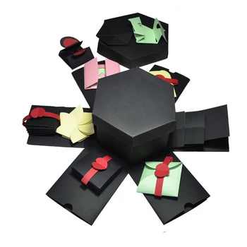 

Hexagon Explosion Box Photo Album Creative DIY Couple Album Valentine birthday gift uaranteed Hexagon Photo Album Box
