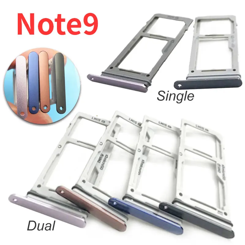 

100pcs/lot Dual Single SIM Card Tray For Samsung Galaxy Note 9 Note9 SIM Card Reader Sim Tray Holder Sim Slot Replacement Parts