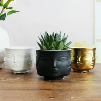 

Nordic Face Ceramic Vase Home Succulent Pot Storage Storage Pot Creative Desktop Multifunctional Decoration Plant Pot Flower