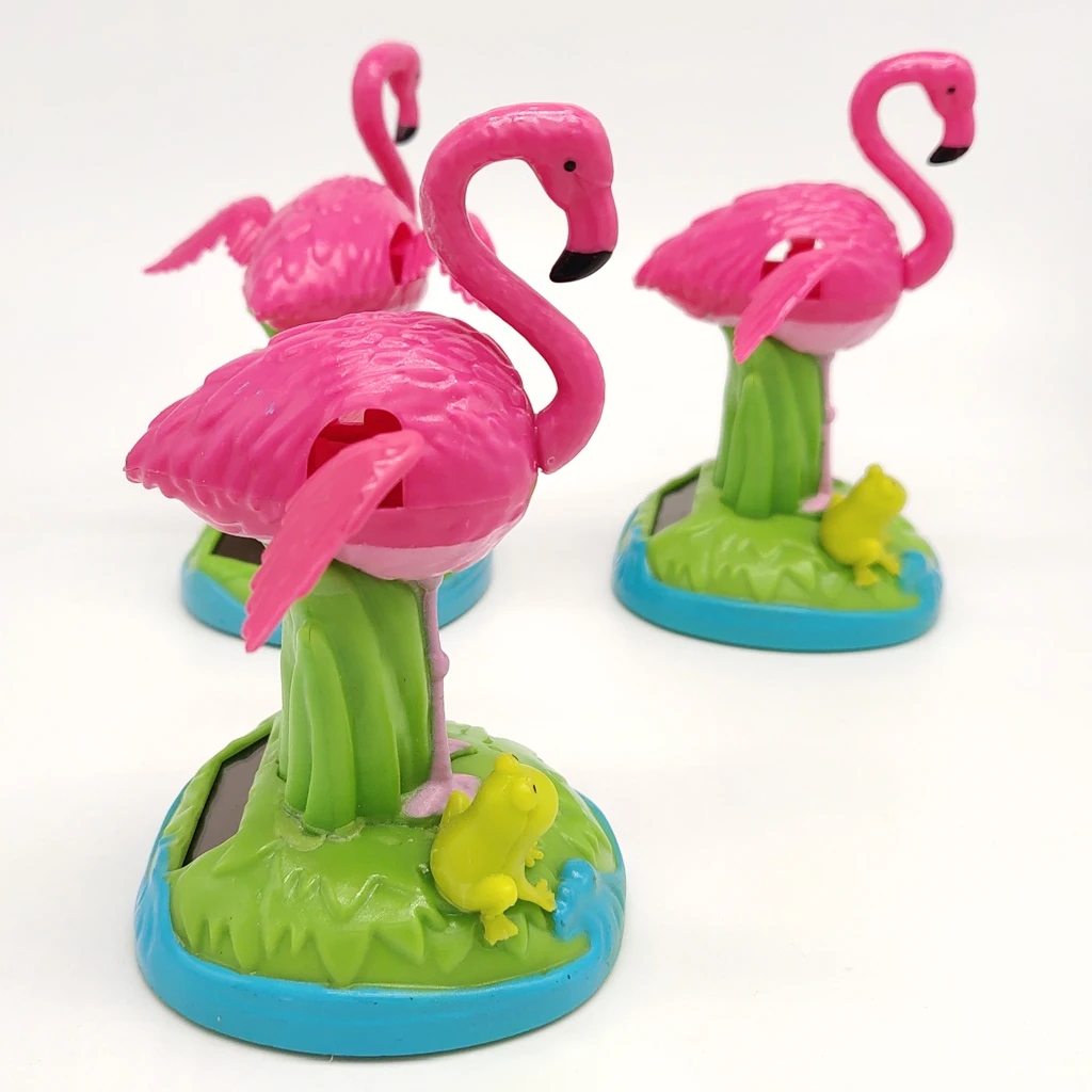 Solar Power Dancing Frog Flamingo Swinging Animal Figure Kid Toy Home Decor